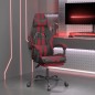 vidaXL Silla gaming con reposapiés cuero sintético negro rojo tinto vidaXL Silla gaming con reposapiés cuero sintético negro rojo tinto