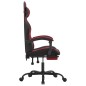 vidaXL Silla gaming con reposapiés cuero sintético negro rojo tinto vidaXL Silla gaming con reposapiés cuero sintético negro rojo tinto