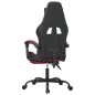 vidaXL Silla gaming con reposapiés cuero sintético negro rojo tinto vidaXL Silla gaming con reposapiés cuero sintético negro rojo tinto