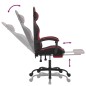 vidaXL Silla gaming con reposapiés cuero sintético negro rojo tinto vidaXL Silla gaming con reposapiés cuero sintético negro rojo tinto