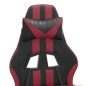 vidaXL Silla gaming con reposapiés cuero sintético negro rojo tinto vidaXL Silla gaming con reposapiés cuero sintético negro rojo tinto