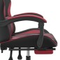 vidaXL Silla gaming con reposapiés cuero sintético negro rojo tinto vidaXL Silla gaming con reposapiés cuero sintético negro rojo tinto