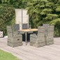 vidaXL Set comedor jardín 7 pzas y cojines ratán sintético gris vidaXL Set comedor jardín 7 pzas y cojines ratán sintético gris