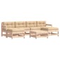 vidaXL Juego de muebles de jardín 7 piezas y cojines madera maciza vidaXL Juego de muebles de jardín 7 piezas y cojines madera maciza