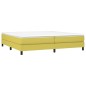 vidaXL Cama box spring con colchón tela verde 200x200 cm