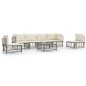vidaXL Set muebles de jardín 7 pzas y cojines ratán PE gris antracita vidaXL Set muebles de jardín 7 pzas y cojines ratán PE gris antracita