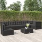 vidaXL Set de muebles de jardín y cojines 7 pzas ratán sintético negro vidaXL Set de muebles de jardín y cojines 7 pzas ratán sintético negro