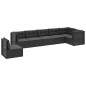 vidaXL Set de muebles de jardín y cojines 7 pzas ratán sintético negro vidaXL Set de muebles de jardín y cojines 7 pzas ratán sintético negro
