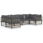 vidaXL Juego de muebles de jardín 6 pzas cojines antracita ratán PE