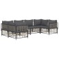 vidaXL Juego de muebles de jardín 6 pzas cojines antracita ratán PE