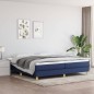 vidaXL Cama box spring con colchón tela azul 200x200 cm vidaXL Cama box spring con colchón tela azul 200x200 cm
