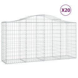 vidaXL Cestas de gaviones 20 uds forma de arco hierro 200x50x100/120cm