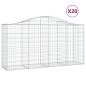 vidaXL Cestas de gaviones 20 uds forma de arco hierro 200x50x100/120cm