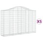 vidaXL Cestas de gaviones 5 uds forma de arco hierro 200x30x120/140 cm vidaXL Cestas de gaviones 5 uds forma de arco hierro 200x30x120/140 cm