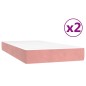 vidaXL Cama box spring con colchón terciopelo rosa 200x200 cm