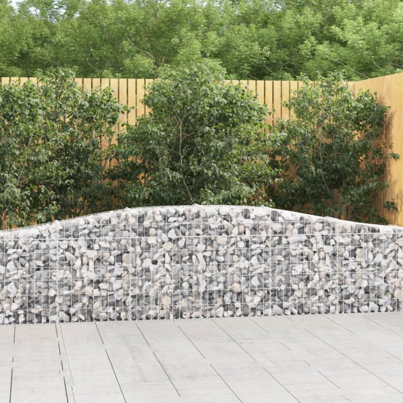 vidaXL Cestas de gaviones 2 uds forma de arco hierro 400x30x60/80 cm vidaXL Cestas de gaviones 2 uds forma de arco hierro 400x30x60/80 cm