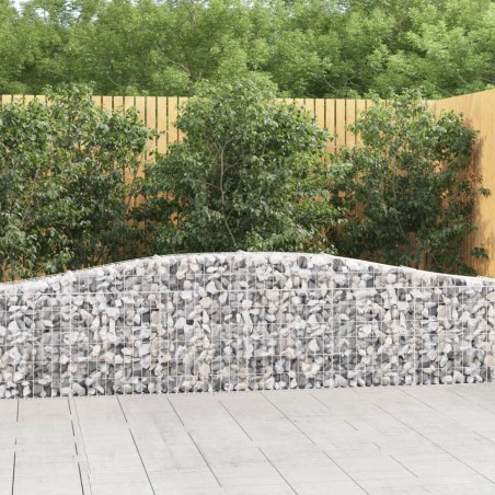 vidaXL Cestas de gaviones 2 uds forma de arco hierro 400x30x60/80 cm