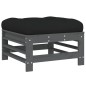 vidaXL Juego de muebles de jardín 6 pzas y cojines madera maciza gris vidaXL Juego de muebles de jardín 6 pzas y cojines madera maciza gris