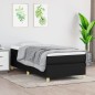 vidaXL Cama box spring con colchón tela negro 90x200 cm
