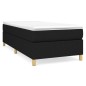 vidaXL Cama box spring con colchón tela negro 90x200 cm