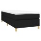 vidaXL Cama box spring con colchón tela negro 90x200 cm