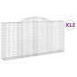 vidaXL Cestas gaviones 12 uds forma de arco hierro 300x30x140/160 cm vidaXL Cestas gaviones 12 uds forma de arco hierro 300x30x140/160 cm