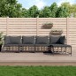 vidaXL Juego de muebles de jardín 5 pzas cojines antracita ratán PE vidaXL Juego de muebles de jardín 5 pzas cojines antracita ratán PE