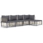 vidaXL Juego de muebles de jardín 5 pzas cojines antracita ratán PE vidaXL Juego de muebles de jardín 5 pzas cojines antracita ratán PE
