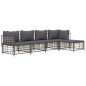vidaXL Juego de muebles de jardín 5 pzas cojines antracita ratán PE vidaXL Juego de muebles de jardín 5 pzas cojines antracita ratán PE