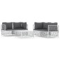 vidaXL Juego de muebles de jardín 5 piezas y cojines acero blanco vidaXL Juego de muebles de jardín 5 piezas y cojines acero blanco