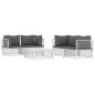 vidaXL Juego de muebles de jardín 5 piezas y cojines acero blanco vidaXL Juego de muebles de jardín 5 piezas y cojines acero blanco