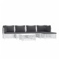 vidaXL Juego de muebles de jardín 6 piezas y cojines acero blanco vidaXL Juego de muebles de jardín 6 piezas y cojines acero blanco