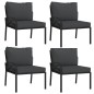 vidaXL Juego de muebles de jardín 11 pzas acero con cojines gris vidaXL Juego de muebles de jardín 11 pzas acero con cojines gris