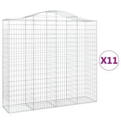 vidaXL Cestas gaviones 11 uds forma de arco hierro 200x50x180/200 cm