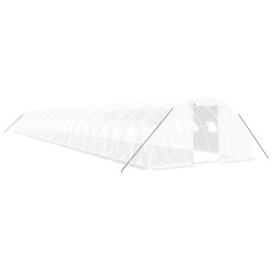 vidaXL Invernadero con estructura de acero blanco 96 m² 24x4x2 m