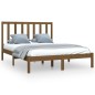 vidaXL Estructura cama madera de pino doble marrón miel 135x190 cm vidaXL Estructura cama madera de pino doble marrón miel 135x190 cm