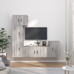 vidaXL Set de muebles para TV 5 pzas madera contrachapada gris Sonoma