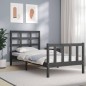 vidaXL Estructura de cama con cabecero madera maciza gris 90x190 cm vidaXL Estructura de cama con cabecero madera maciza gris 90x190 cm