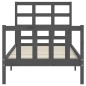 vidaXL Estructura de cama con cabecero madera maciza gris 90x190 cm vidaXL Estructura de cama con cabecero madera maciza gris 90x190 cm