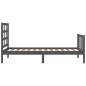 vidaXL Estructura de cama con cabecero madera maciza gris 90x190 cm vidaXL Estructura de cama con cabecero madera maciza gris 90x190 cm