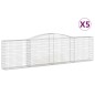 vidaXL Cestas de gaviones 5 uds forma de arco hierro 400x30x100/120 cm vidaXL Cestas de gaviones 5 uds forma de arco hierro 400x30x100/120 cm