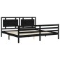 vidaXL Estructura de cama con cabecero madera maciza negro 200x200 cm vidaXL Estructura de cama con cabecero madera maciza negro 200x200 cm