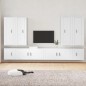 vidaXL Set de muebles para TV 8 piezas madera contrachapada blanco
