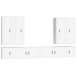vidaXL Set de muebles para TV 8 piezas madera contrachapada blanco