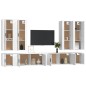 vidaXL Set de muebles para TV 8 piezas madera contrachapada blanco