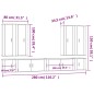 vidaXL Set de muebles para TV 8 piezas madera contrachapada blanco