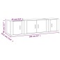 vidaXL Set de muebles de TV 3 pzas madera contrachapada gris hormigón