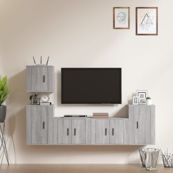 vidaXL Set de muebles para TV 5 pzas madera contrachapada gris Sonoma