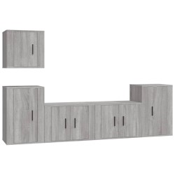 vidaXL Set de muebles para TV 5 pzas madera contrachapada gris Sonoma