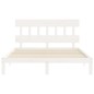 vidaXL Estructura de cama con cabecero madera maciza blanco 160x200 cm
